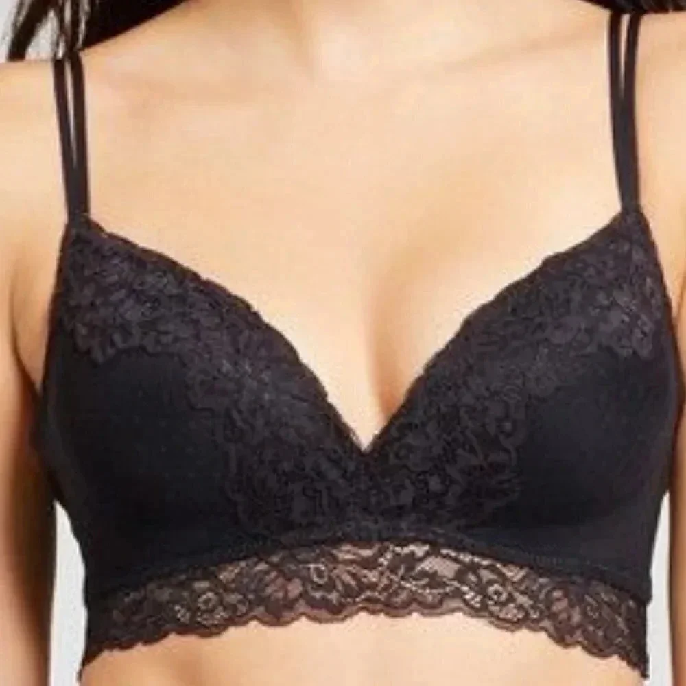 XL‎ X-LARGE Maidenform SE1182 Self Expressions Lace Bralette Black NWT - Picture 5 of 10